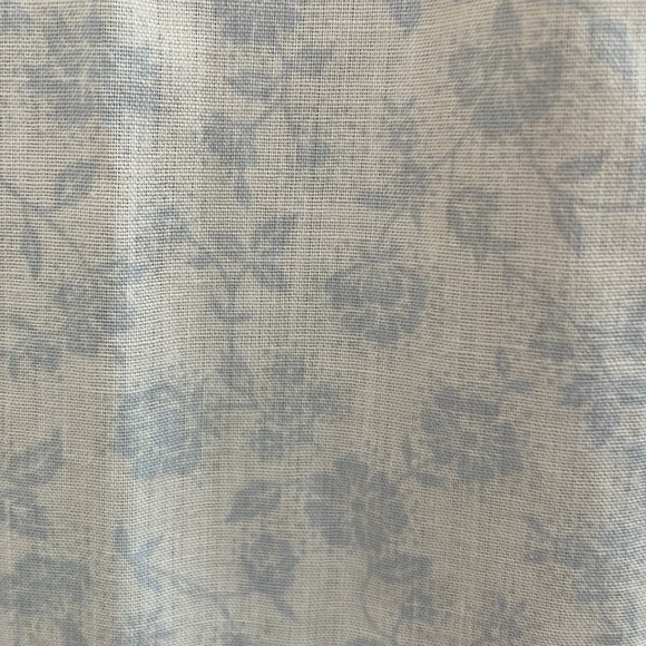 Vintage Bed & Breakfast nightgown sleeveless lace ribbon trim floral blue white - Picture 3 of 7